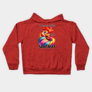 I run on coffee and sarcasm Kids Hoodie